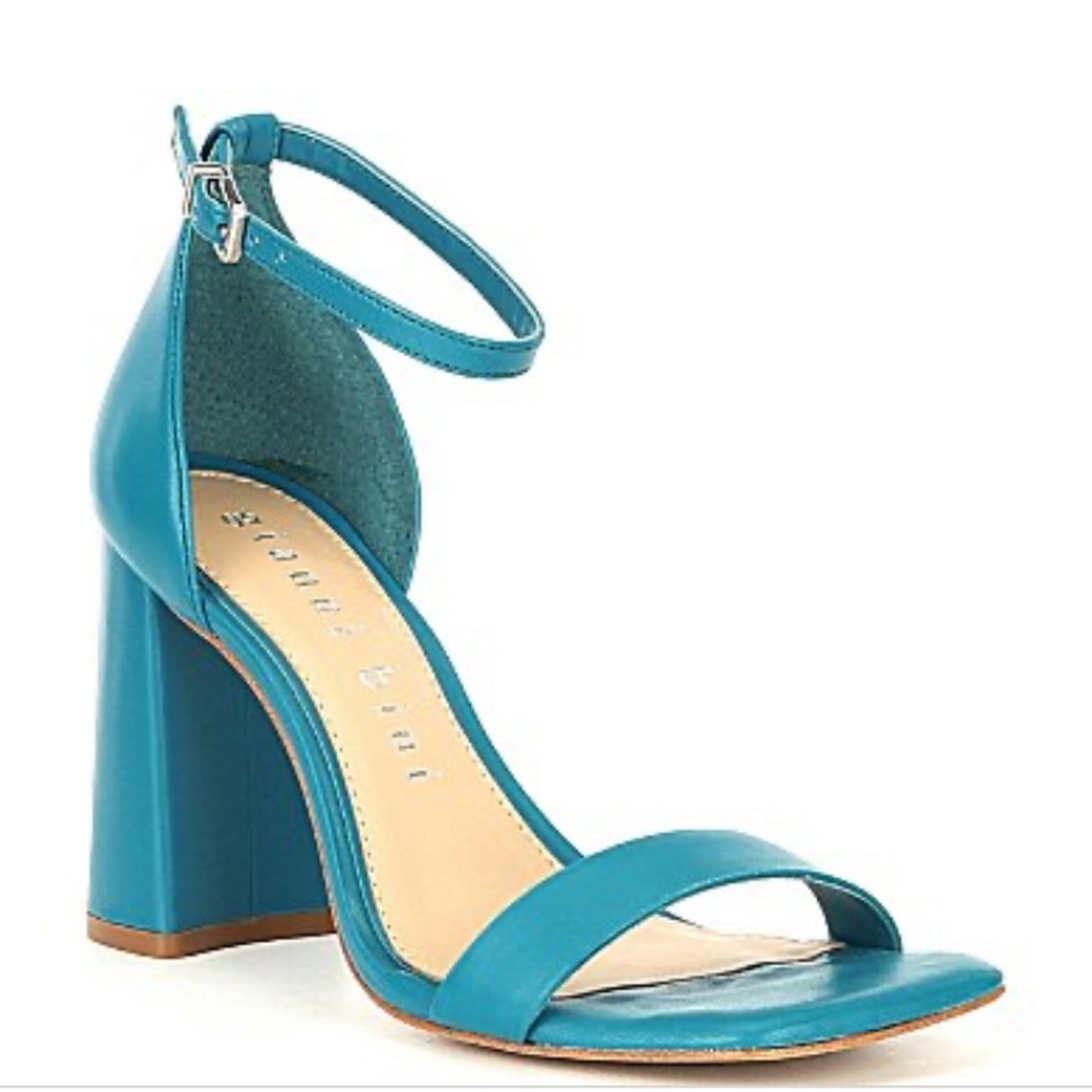 Strappy Teal Block Heel